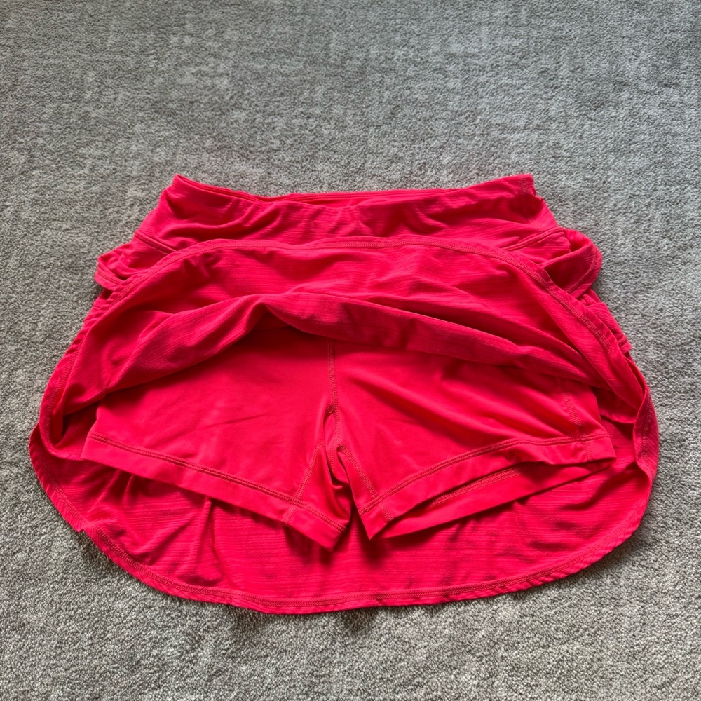 Ideology Pinkish Orange Ruffled Mini Skort - Picture 4 of 6